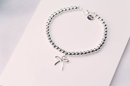 [Reverie Jewels]STERLING SILVER BOW BEAD BRACELET