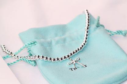[Reverie Jewels]STERLING SILVER BOW BEAD BRACELET
