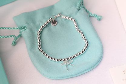 [Reverie Jewels]STERLING SILVER BOW BEAD BRACELET