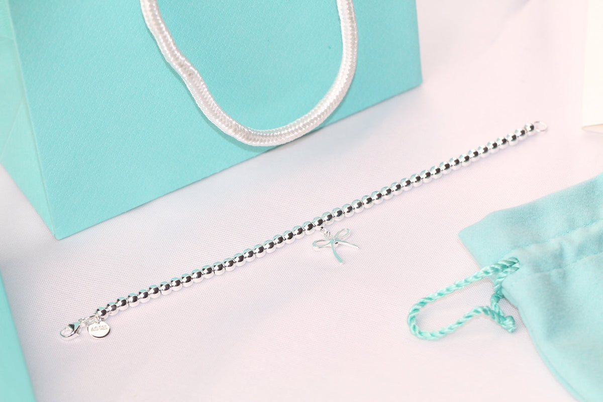 [Reverie Jewels]STERLING SILVER BOW BEAD BRACELET