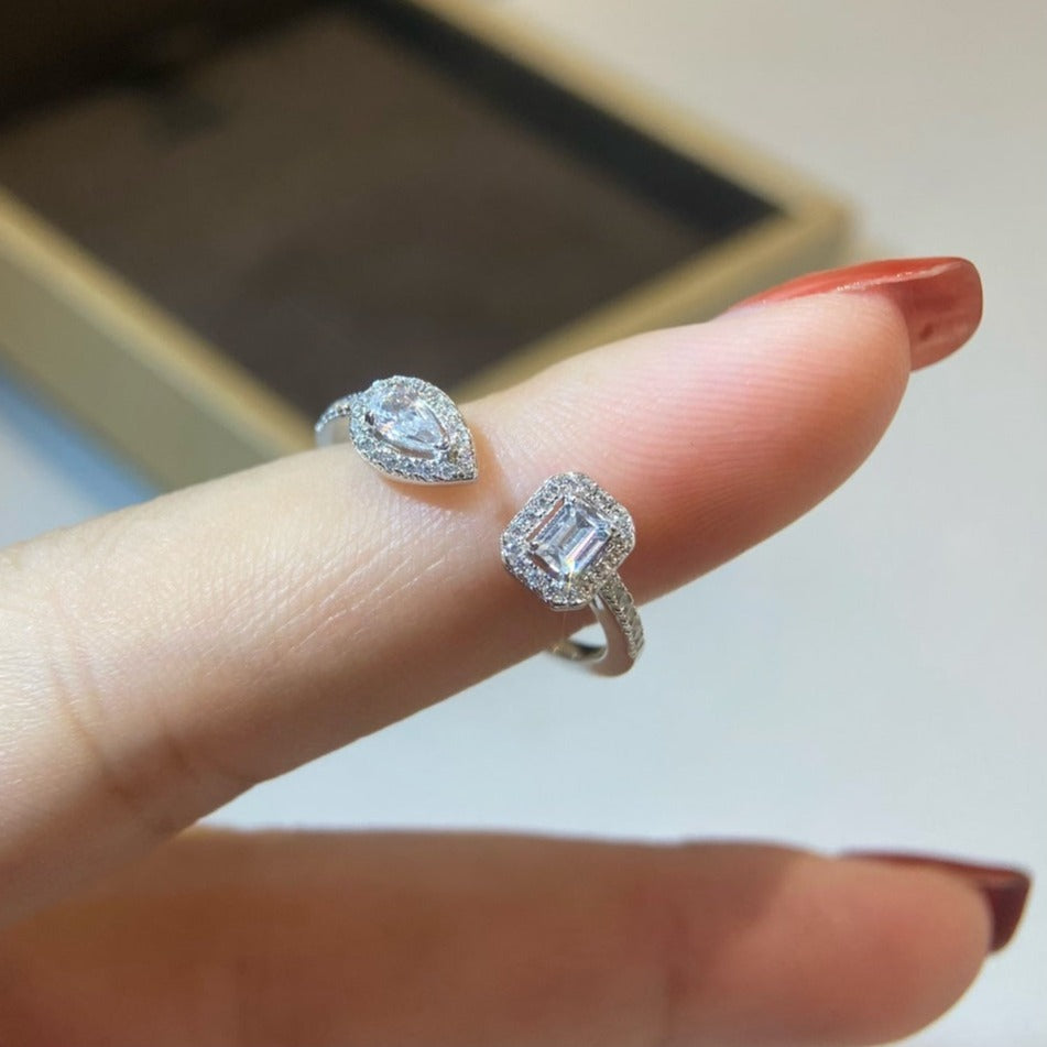[⭐Reverie Jewels]MY TWIN TOI & MOI SILVER DIAMOND RING