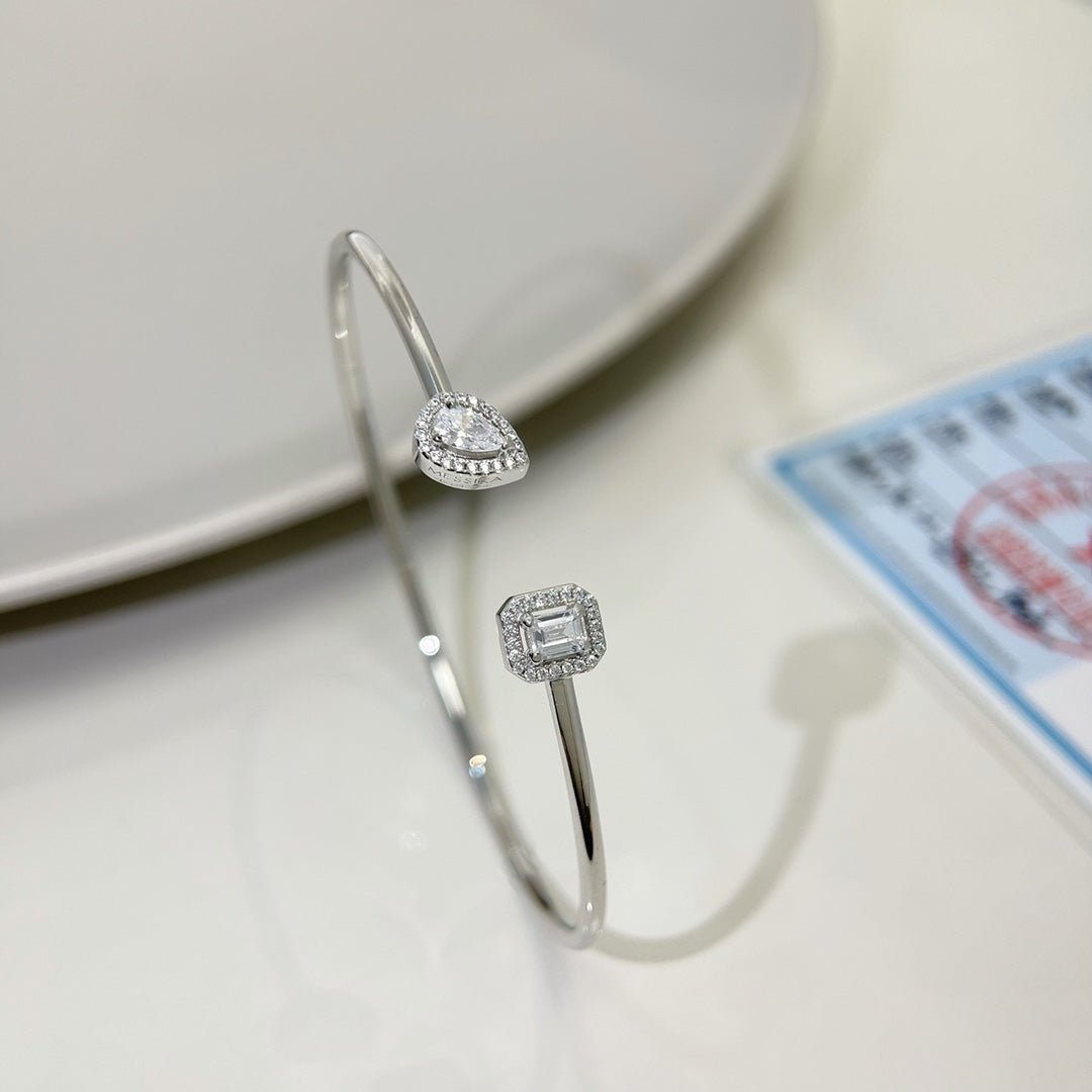 [⭐Reverie Jewels]JONC FLEX MY TWIN TOI & MOI SILVER DIAMOND BRACELET