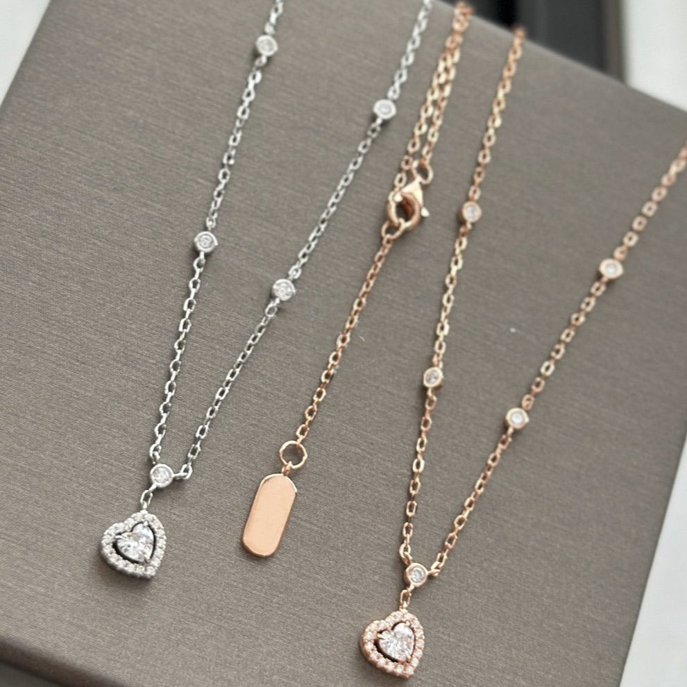 [⭐Reverie Jewels]JOY HEART DIAMOND NECKLACE