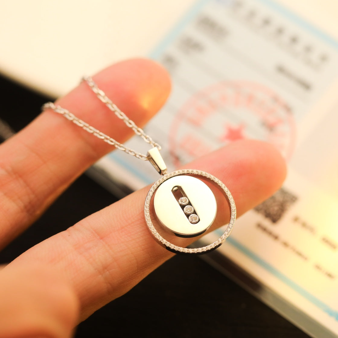 [⭐Reverie Jewels]Demo MOVE MM SILVER DIAMOND NECKLACE