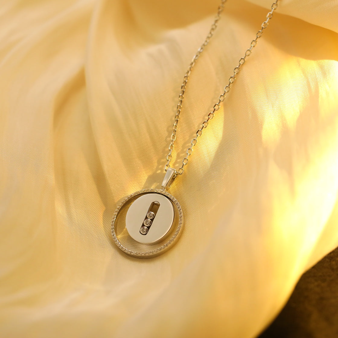 [⭐Reverie Jewels]Demo MOVE MM SILVER DIAMOND NECKLACE