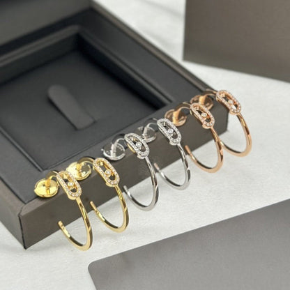 [⭐Reverie Jewels]CREOLES MOVE UNO PM DIAMOND EARRINGS