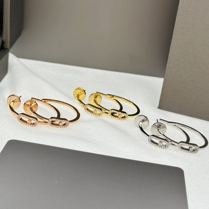 [⭐Reverie Jewels]CREOLES MOVE UNO PM DIAMOND EARRINGS