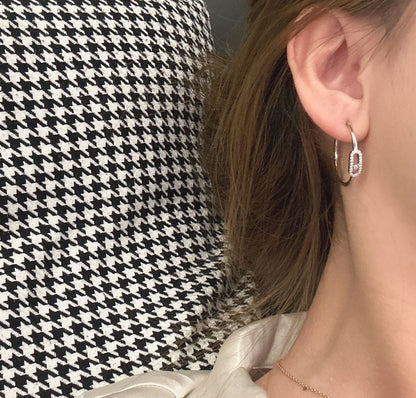 [⭐Reverie Jewels]CREOLES MOVE UNO PM DIAMOND EARRINGS