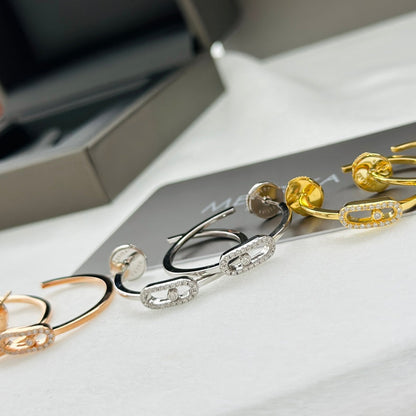 [⭐Reverie Jewels]CREOLES MOVE UNO PM DIAMOND EARRINGS