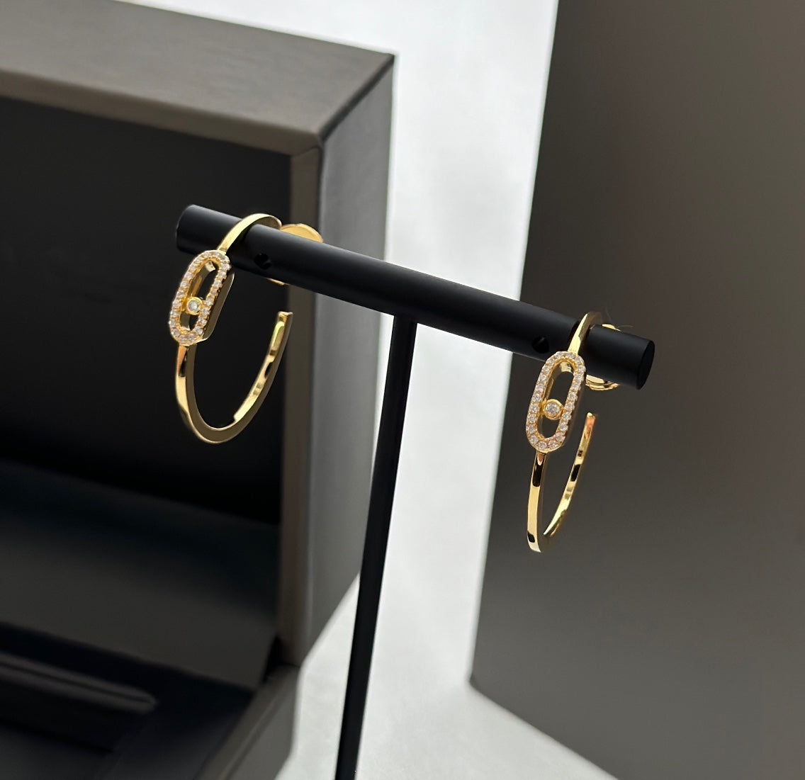 [⭐Reverie Jewels]CREOLES MOVE UNO PM DIAMOND EARRINGS