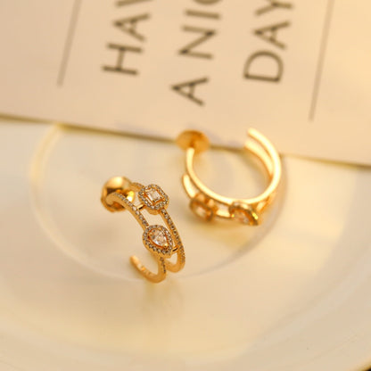 [⭐Reverie Jewels]CREOLES MY TWIN 2 RANGS SILVER DIAMOND EARRINGS