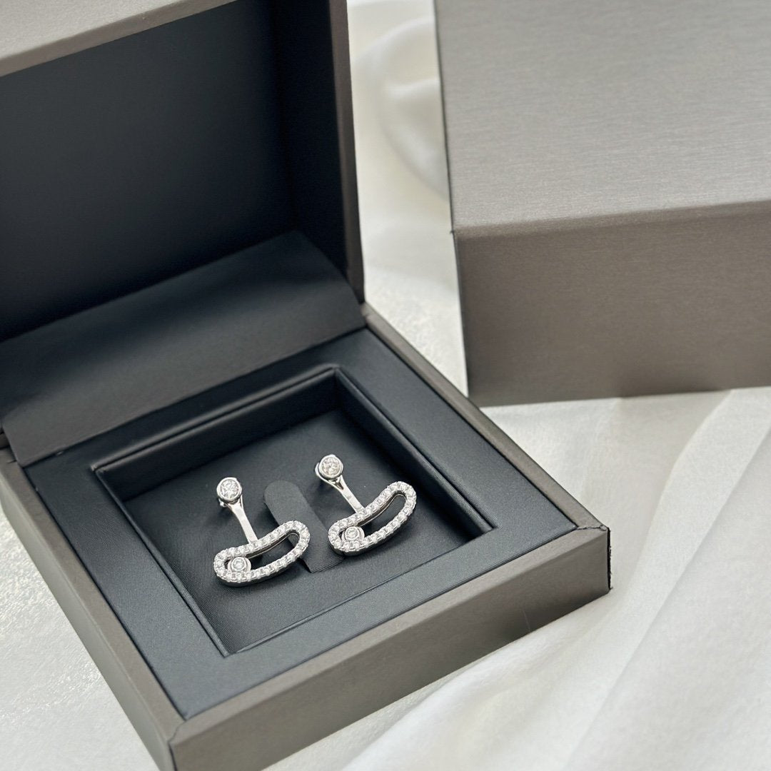 [⭐Reverie Jewels]MOVE UNO SILVER DIAMOND EARRINGS