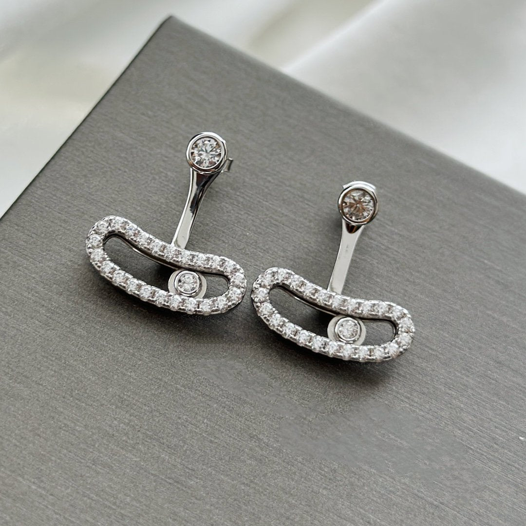 [⭐Reverie Jewels]MOVE UNO SILVER DIAMOND EARRINGS