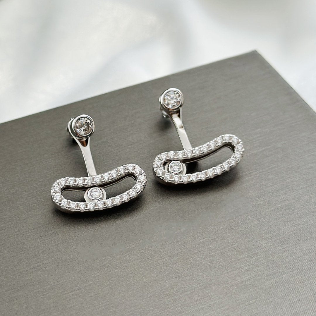 [⭐Reverie Jewels]MOVE UNO SILVER DIAMOND EARRINGS