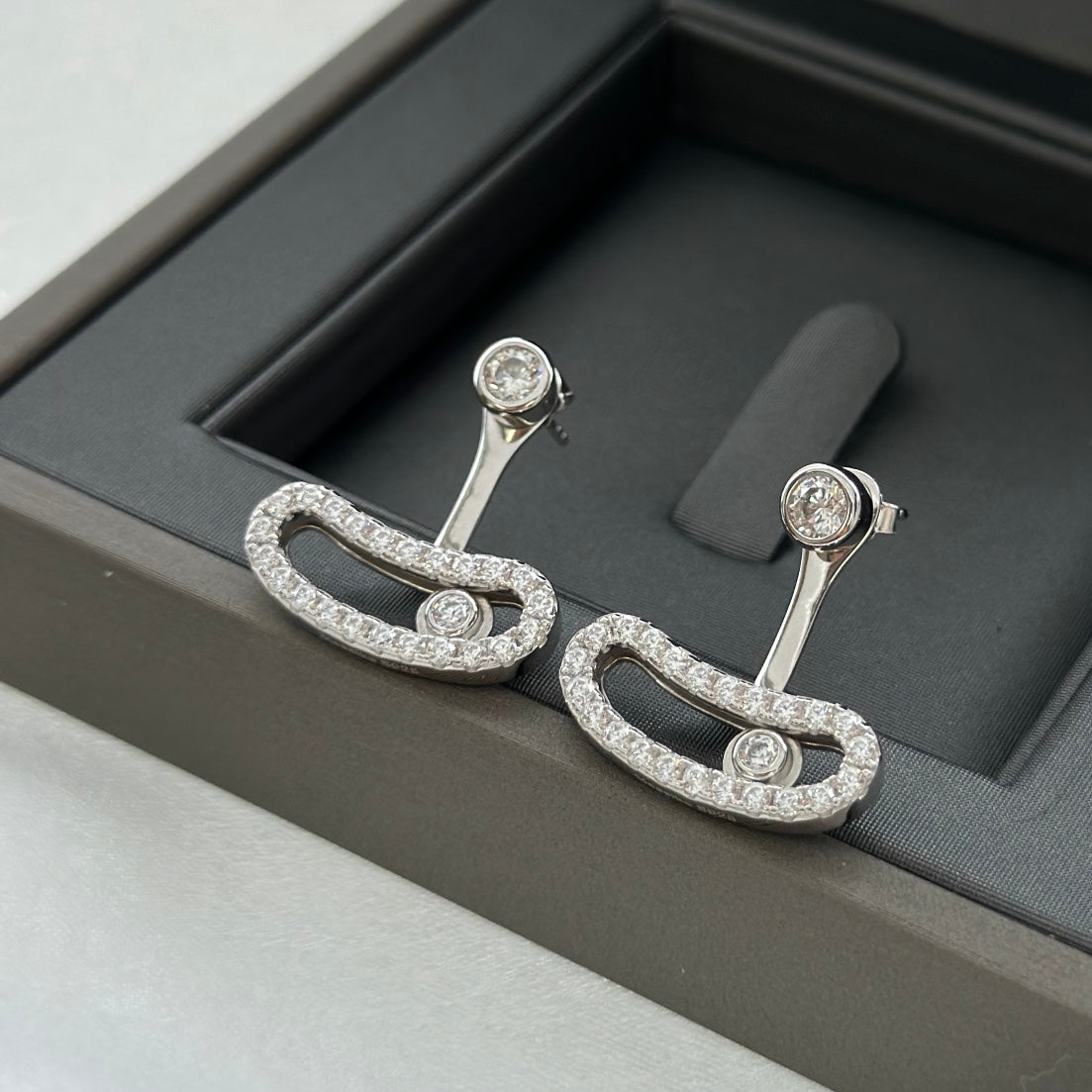 [⭐Reverie Jewels]MOVE UNO SILVER DIAMOND EARRINGS