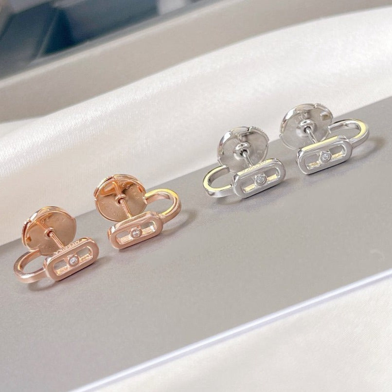 [⭐Reverie Jewels]CREOLES MOVE UNO MINI 1 DIAMOND EARRINGS