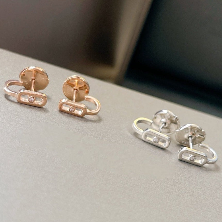 [⭐Reverie Jewels]CREOLES MOVE UNO MINI 1 DIAMOND EARRINGS