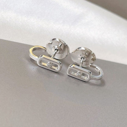 [⭐Reverie Jewels]CREOLES MOVE UNO MINI 1 DIAMOND EARRINGS