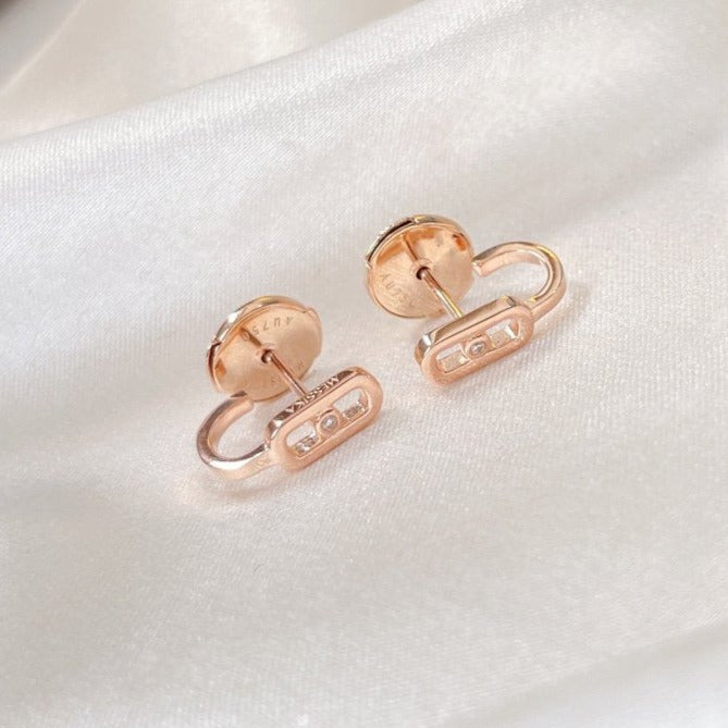 [⭐Reverie Jewels]CREOLES MOVE UNO MINI 1 DIAMOND EARRINGS