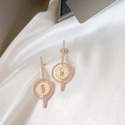 [⭐Reverie Jewels]Demo MOVE ARROW PINK GOLD DIAMOND EARRINGS