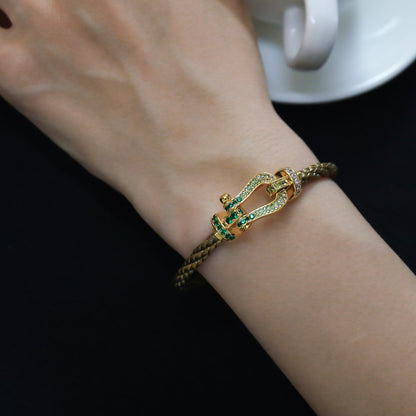 [⭐Reverie Jewels]FORCE 10 GOLD GREEN DIAMOND PAVED