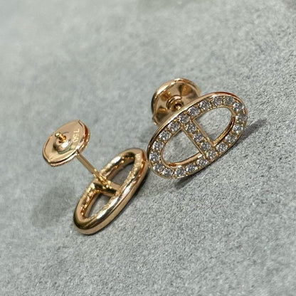 [⭐Reverie Jewels]HM FULL DIAMOND PIG NOSE STUD EARRINGS