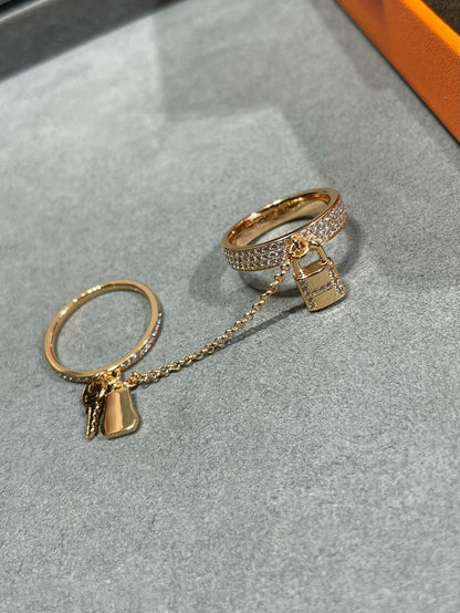 [⭐Reverie Jewels]HM KELLY CLOCHETTE DOUBLE RING IN  WITH DIAMONDS