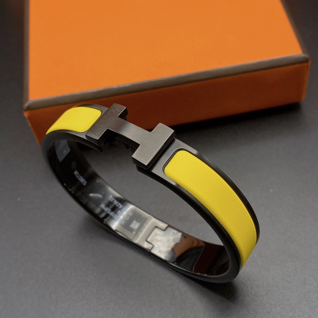 [⭐Reverie Jewels]CLIC HM SO BLACK YELLOW BRACELET