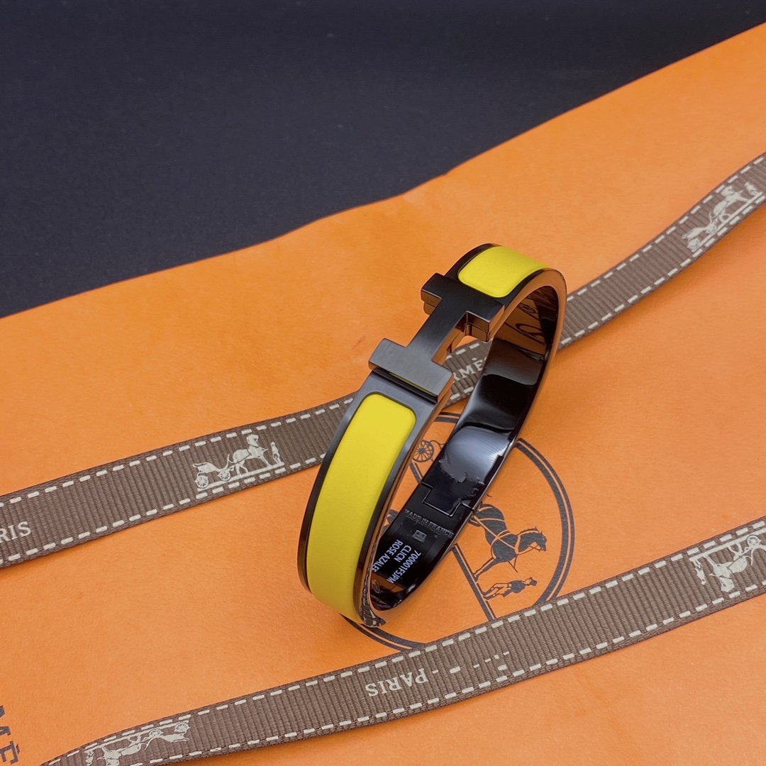 [⭐Reverie Jewels]CLIC HM SO BLACK YELLOW BRACELET