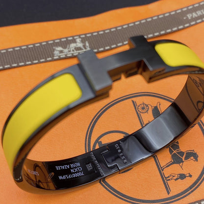 [⭐Reverie Jewels]CLIC HM SO BLACK YELLOW BRACELET