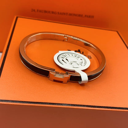 [⭐Reverie Jewels]CLASSIC HM CLIC BLACK 8MM ENAMEL BRACELET