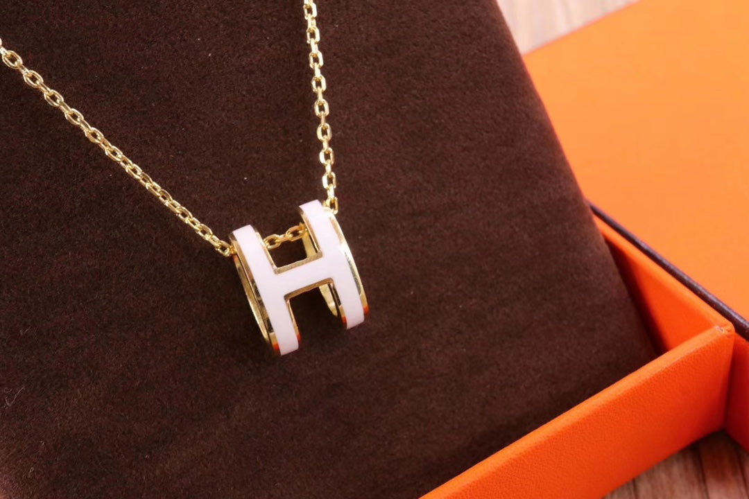 [⭐Reverie Jewels]HM CLIC YELLOW ENAMEL GOLD NECKLACE