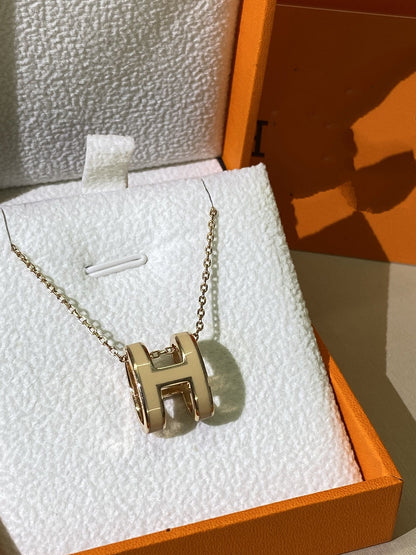 [⭐Reverie Jewels]HM CLIC YELLOW ENAMEL GOLD NECKLACE