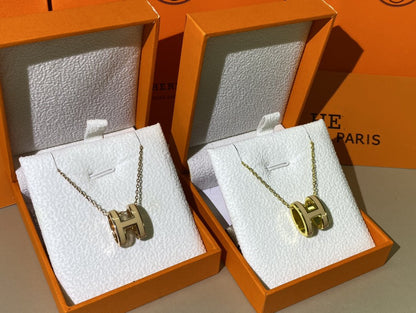 [⭐Reverie Jewels]HM CLIC YELLOW ENAMEL GOLD NECKLACE