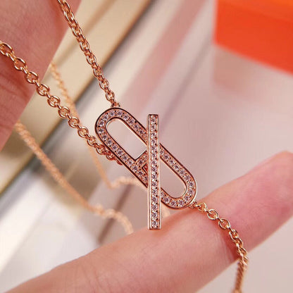 [⭐Reverie Jewels]HM FIRE PIG NOSE NECKLACE TRENDY STREET