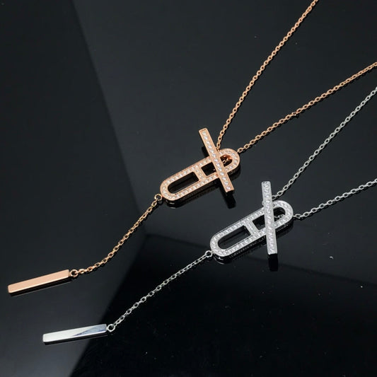 [⭐Reverie Jewels]HM NECKLACE PLATINUM ROSE GOLD DIAMOND