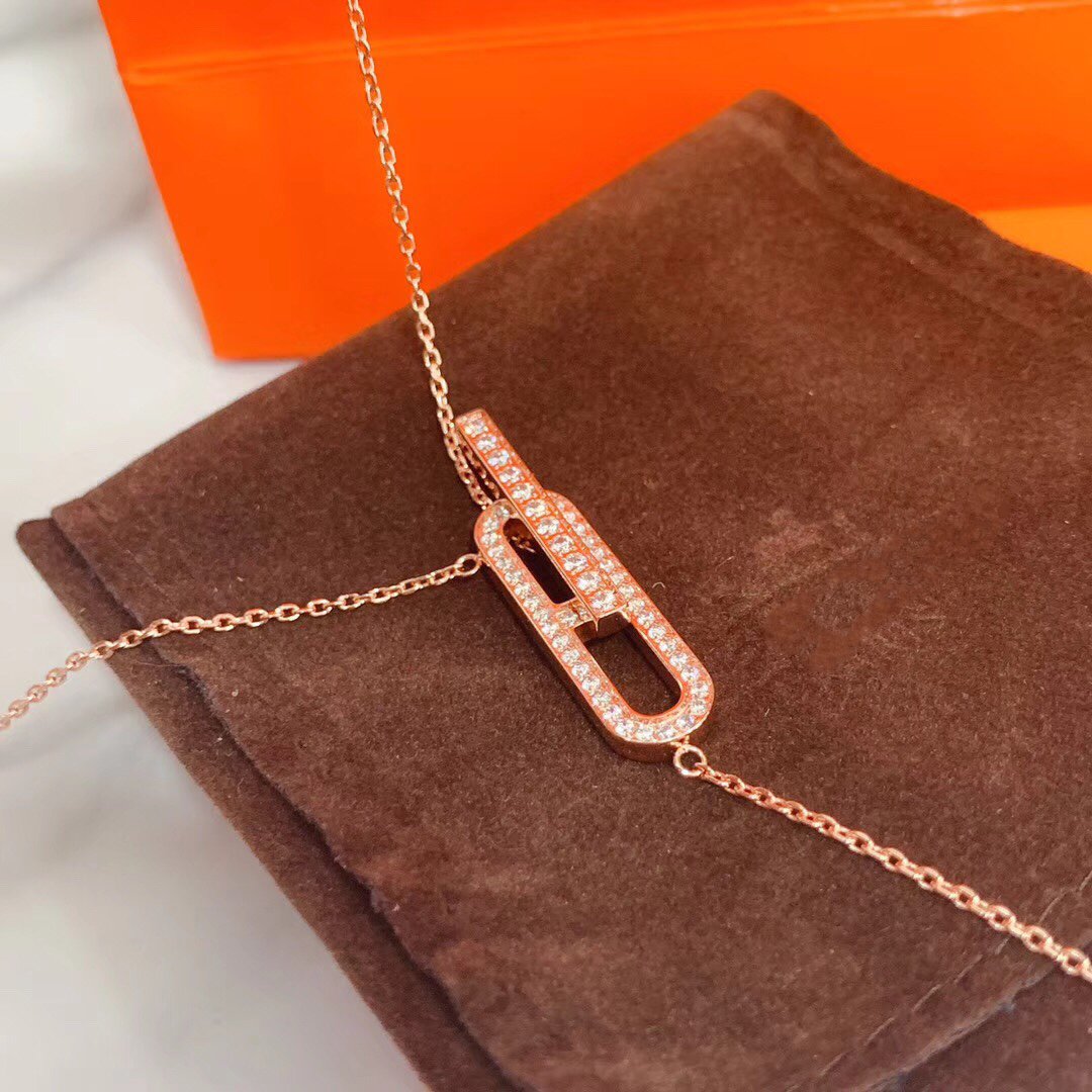[⭐Reverie Jewels]HM NECKLACE PLATINUM ROSE GOLD DIAMOND