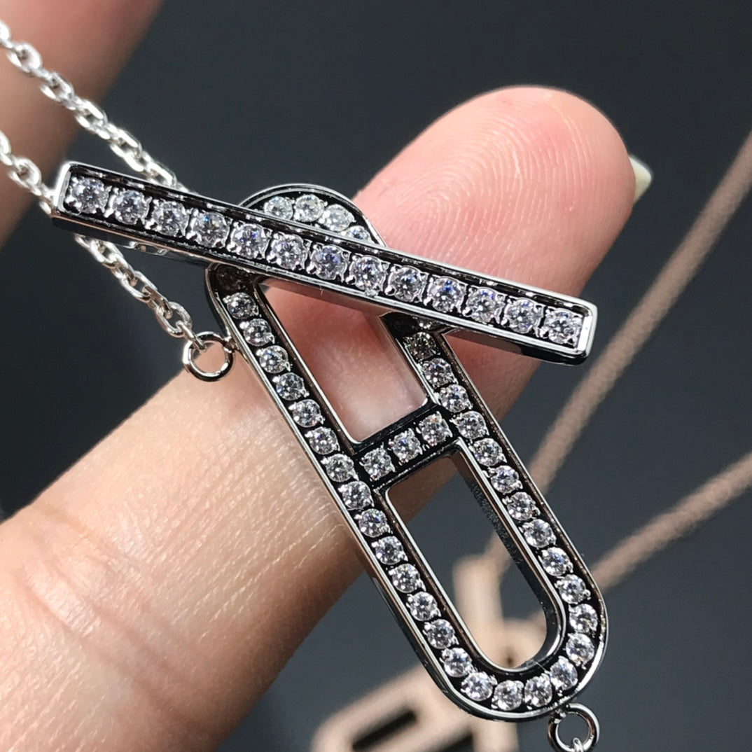 [⭐Reverie Jewels]HM NECKLACE PLATINUM ROSE GOLD DIAMOND