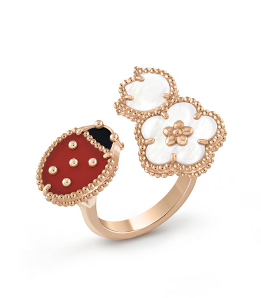 [⭐Reverie Jewels]LUCKY 3 MOTIF ROSE GOLD RING