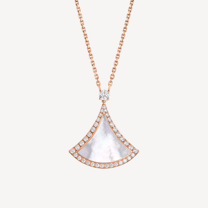 [⭐Reverie Jewels]DREAM MOP DIAMOND PAVED PINK GOLD NECKLACE