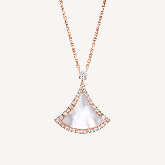 [⭐Reverie Jewels]DREAM MOP DIAMOND PAVED PINK GOLD NECKLACE