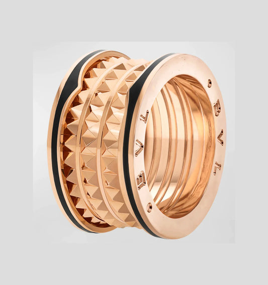 [⭐Reverie Jewels]ZERO 1 ROCK BLACK CERAMIC PINK GOLD LARGE MODEL