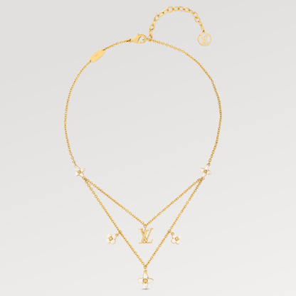 [⭐Reverie Jewels]FLOWERGRAM GOLD MOP DOUBLE ROW NECKLACE