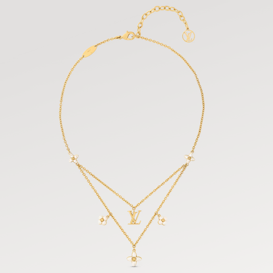 [⭐Reverie Jewels]FLOWERGRAM GOLD MOP DOUBLE ROW NECKLACE