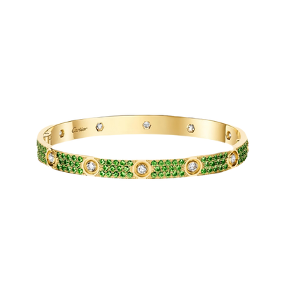 [⭐Reverie Jewels]2026 PAVE GEMSTONE LOVE BRACELET 6.1MM 10 DIAMONDS