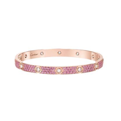 [⭐Reverie Jewels]2026 PAVE GEMSTONE LOVE BRACELET 6.1MM 10 DIAMONDS