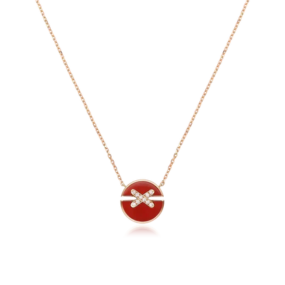 [⭐Reverie Jewels]JEUX DE ROSE GOLD DIAMOND NECKLACE