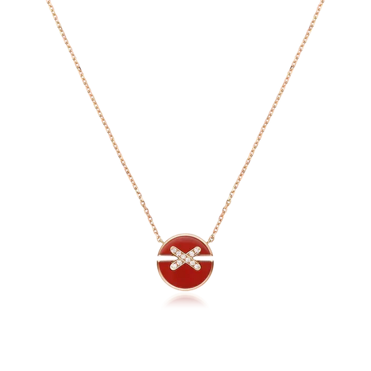 [⭐Reverie Jewels]JEUX DE ROSE GOLD DIAMOND NECKLACE