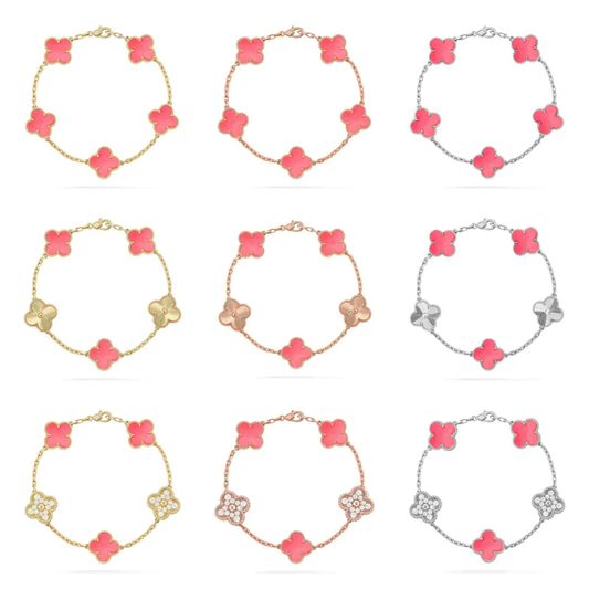 [⭐Reverie Jewels] CLOVER 5 MOTIFS  PINK MOP BRACELET COLLECTION