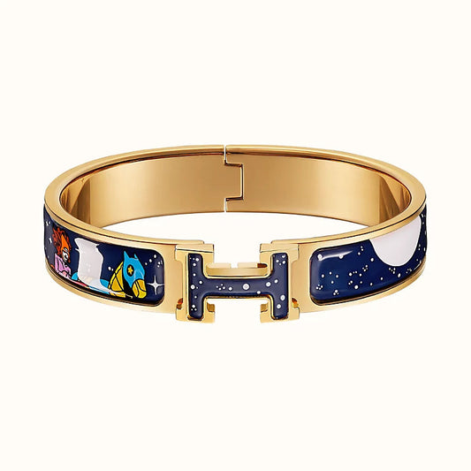 [⭐Reverie Jewels]H STAR AND MOON BRACELET 12MM